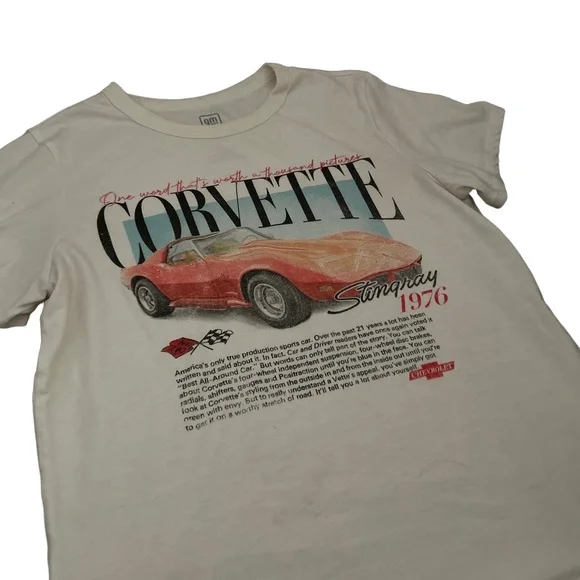 Hybrid Corvette Print Graphic Tee Short Sleeve Stingray T-Shirt Size S - Picture 2 of 6